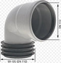 Airfit PP coude à emboiter 90° MF 110 x 110 mm