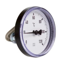 Euro-Index Thermomètre d'applique 63 mm 0/120g avec ressort d'attache - 63822K-BN