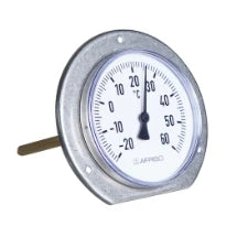 THERMOMETRE EURO INDEX 100 MM avec colerette de fixation et plonge de 150mm
