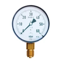 Euro-Index KP100 manomètre gaz 100 mm x 1/2 - 0-40 mbar - radial