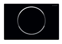 Geberit Sigma 10 plaque de commande noir mat rinçage go/stop 24,6 - 1,4 o 16,4  cm plastique easy-to-clean anneau en coating:poli