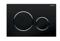 Geberit Sigma 20 plaque de commande - noir mat - avec 2 touches - synthétique anneaux design chromé brillant