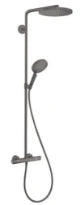 Hansgrohe Raindance Select S 240 1jet Showerpipe robinet thermostatique set de douche Powderrain - noir chromé brossé