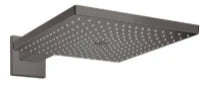 Hansgrohe Raindance E douche de tête mural 300 MM - 300 MM o noir chromé brossé 1 jet avec bras de douche