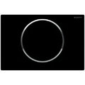 Geberit Sigma 10 plaque de commande noir anneau chromé plastique avec 1 bouton poussoir noir