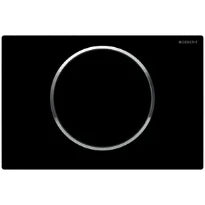 Geberit Sigma 10 plaque de commande noir anneau chromé plastique avec 1 bouton poussoir noir