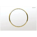Geberit Sigma 10 plaque de commande blanc anneau doré plastique avec 1 bouton poussoir blanc