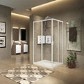 Novellini Lunes 2.0 porte de douche entrée d'angle 900 x 1950 mm - blanc - transparent (réglable 870-900 mm)