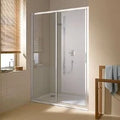 Kermi Cada XS G2L porte coulissante 1200 x 2000 mm - réglage 1160-1210 mm - SIHG ESG clair clean 2 parties avec partie fixe gauche - profilé: argent poli