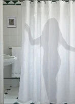 DBJ Standard rideau de douche 1350 x 1800 mm - blanc - anneaux de suspension inclu