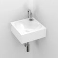 Clou Flush 5 lave-mains d'angle 270 x 270 x 100 mm - blanc - céramique - avec trou de robinet - sans trop-plein - avec bouchon