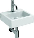 Clou InBe ensemble lave-mains 1 lave-mains céramique 280 x 265 x 90 mm - blanc - avec trou de robinet - avec robinet eau froide chromé - avec bouchon libre - avec siphon chromé