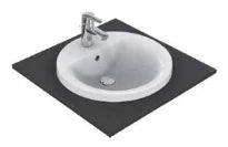 Ideal Standard Connect lavabo encastré rond 480 mm - blanc - avec trou de robinet - sans trop-plein