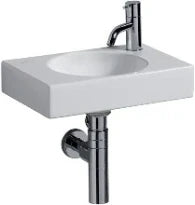 Geberit Preciosa II lave-mains 400 x 280 x 80 mm - blanc - avec trou de robinet droite - sans trop-plein