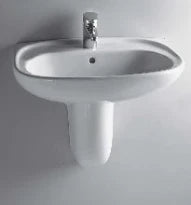 Procasa Normus lavabo 550 x 420 mm - blanc antibactérien - avec trou de robinet - avec trop-plein