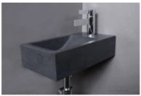 Procasa Thiny lave-mains 400 x 220 mm - granit adouci - avec trou de robinet droite - sans trop-plein