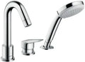 Hansgrohe Logis mitigeur bain 3-trous avec douchette chromé à monter sur gorge, sailli 111mm, débit 22L/min