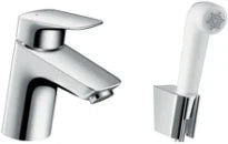 MELANGEUR BIDET HANSGROHE LOGIS chromé comfortzone 70 sans vidage, a/support mural et flexible 160mm