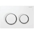 Geberit Omega 20 plaque de commande - blanc 2 touches synthétique blanc/chromé brillant/blanc