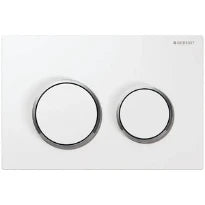 Geberit Omega 20 plaque de commande - blanc 2 touches synthétique blanc/chromé brillant/blanc