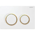 PLAQUE DE COMMANDE GEBERIT OMEGA 20 blanc synthetique duocommande blanc/or/blanc