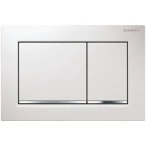 Geberit Omega 30 plaque de commande - blanc 2 touches synthétique blanc/chromé brillant/blanc