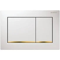 PLAQUE DE COMMANDE GEBERIT OMEGA 30 blanc synthetique duocommande blanc/or/blanc