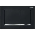 Geberit OMEGA 30 plaque de commande noir 2 touches plastique noir/chromé brillant/noir