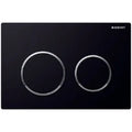 Geberit OMEGA 20 plaque de commande noir 2 touches plastique noir/chromé brillant/noir