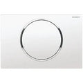 Geberit Sigma 10 plaque de commande - blanc - avec 1 touche blanc et anneau chromé