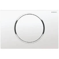 Geberit Sigma 10 plaque de commande - blanc - avec 1 touche blanc et anneau chromé