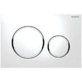 Geberit Sigma 20 plaque de commande - blanc - avec 2 touches - anneau autour chromé