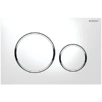 Geberit Sigma 20 plaque de commande - blanc - avec 2 touches - anneau autour chromé