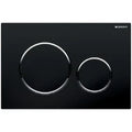 Geberit Sigma 20 plaque de commande - noir - avec 2 touches - anneau autour chromé