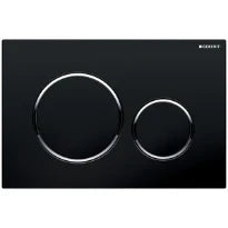 Geberit Sigma 20 plaque de commande - noir - avec 2 touches - anneau autour chromé