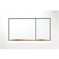 Geberit Sigma 20 (ex Sigma 30) plaque de commande - blanc or pour réservoir synthétique à encastrer 2 boutons de commande - or en bas de boutons