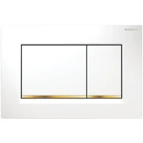 Geberit Sigma 20 (ex Sigma 30) plaque de commande - blanc or pour réservoir synthétique à encastrer 2 boutons de commande - or en bas de boutons