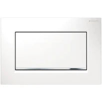 Geberit Sigma 10 plaque de commande - blanc - avec 1 touche - chromé autour touche