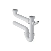 Geberit siphon 6/4 x 50 mm blanc pour évier 2 bassins