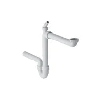 Geberit PP siphon tubulaire simple gain de place 6/4 x 40 mm - blanc - avec raccordement machine à laver