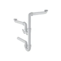 Geberit PP siphon tubulaire double gain de place 6/4 x 40 mm - blanc - avec raccordement machine à laver