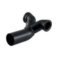 COURBE DOUBLE GEBERIT 110 MM noir pe 90 degr. - pour wc suspendue - montage horizontal