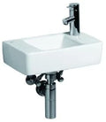 Geberit Renova Nr1 Plan lave-mains 400 x 250 mm - blanc - avec trou de robinet - sans trop-plein