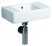 Geberit Renova Nr1 Plan lave-mains 400 x 250 mm - blanc - sans trou de robinet - avec trop-plein