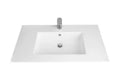 Procasa Quadra table vasque marbre de synthèse avec 1 vasque centrale 900 x 500 mm - blanc mat