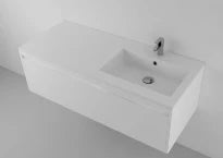 Procasa Quadra table vasque marbre de synthèse avec 1 vasque droite 1200 x 500 mm - blanc