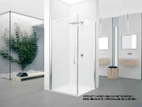 Novellini Young 2 G porte de douche pivotante 900 x 2000 mm - chromé mat - transparent à combiner avec paroi fixe