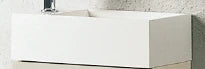Vika Fontana lavabo 400 x 220 x 115 mm - blanc - ciment coulé - avec trou de robinet droite - sans trop-plein