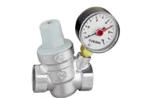 Caleffi 533 réducteur de pression FF 3/4 x 3/4 - 1-6 bar - avec manomètre - chromé