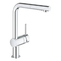 Grohe Minta mitigeur cuisine - chromé - L-bec d'écoulement - douchette extractible